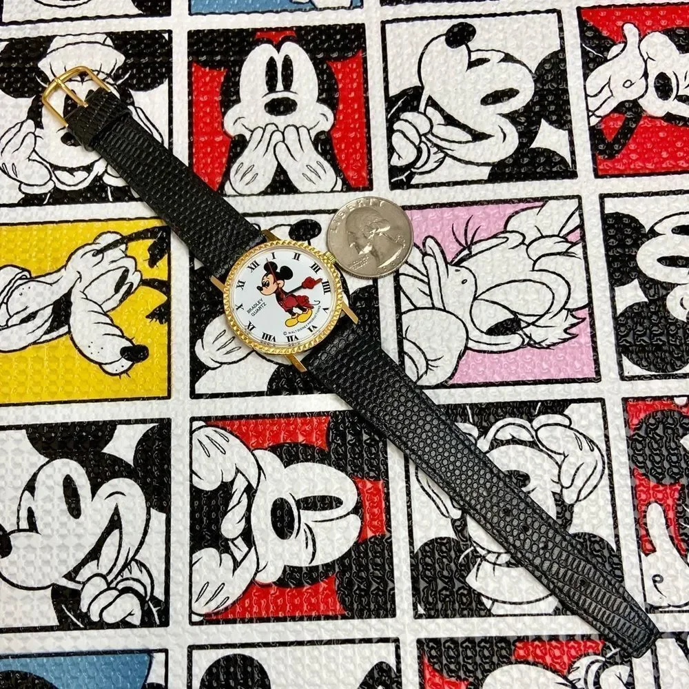Vintage Walt Disney Productions Bradley Coin Edge Mickey Mouse Watch
